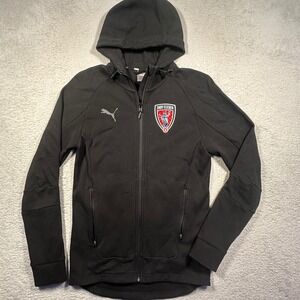 Puma Teamgoal Training Hoodie Indy Eleven‎ Soccer Sweatshirt S Black Full Zip